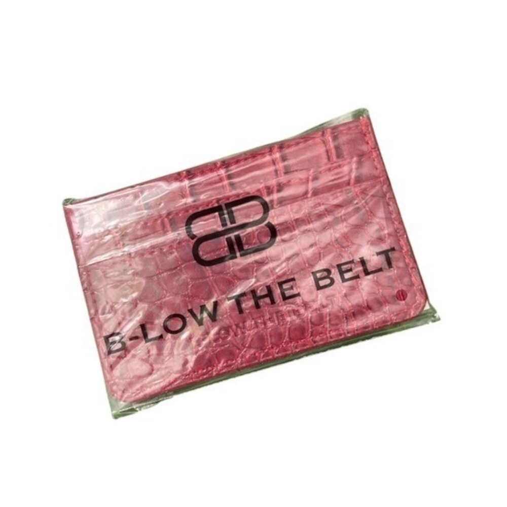 B-Low The Belt Red Croc Embossed Card Holder Wallet with Zipper